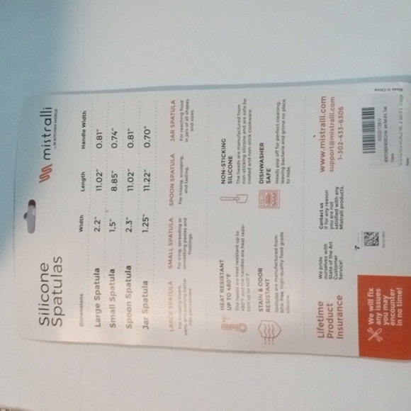 Mistralli Silicone Spatulas 4 Piece  Set Blue and White   New - Picture 7 of 7